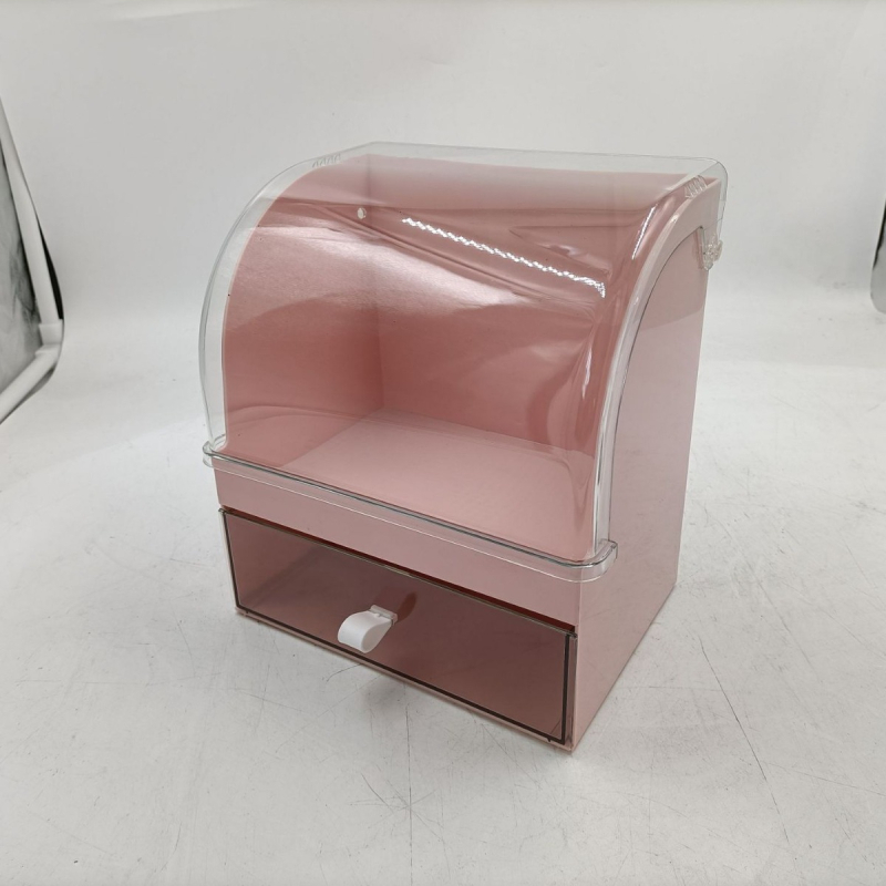 Козметична кутия за съхранение с чекмеджета – прахоустойчива настолна организация, PS материал, модерен стил, голям капацитет