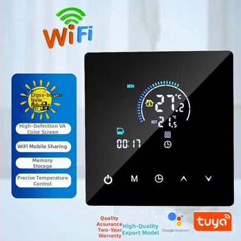 Aoyi inteligentný Wi‑Fi termostat podlahového vykurovania s prepojením, 25A pre elektrický vykurovací film, DC 5V, na stenu