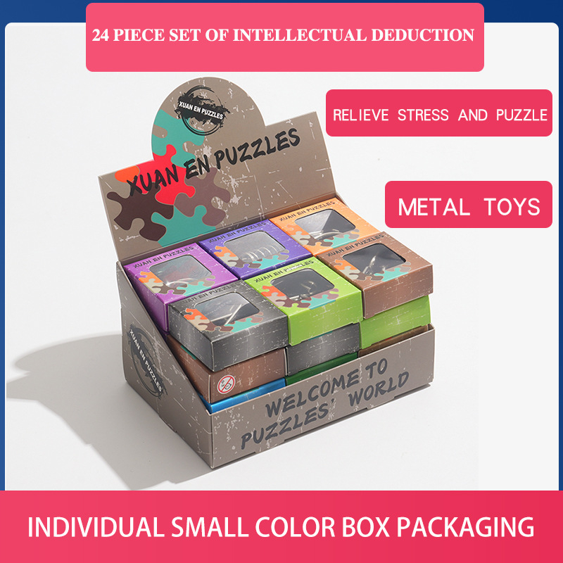 Fémes oldó puzzle - 50 darabos készlet, Luban Lock, kilenc gyűrűs puzzle, szellemi játék 14 éveseknek