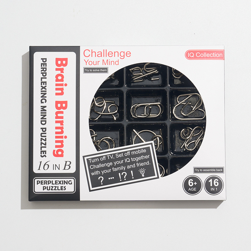 Fémes oldó puzzle - 50 darabos készlet, Luban Lock, kilenc gyűrűs puzzle, szellemi játék 14 éveseknek