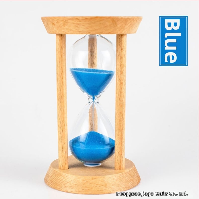 Ξύλινο κλεψύδρα-χρονόμετρο με τρεις στύλους, κυκλικό σχήμα, Beech ξύλο, μοντέρνο τέχνης στυλ, ημιχειροκίνητο, ημιμηχανικό διακοσμητικό γραφείου