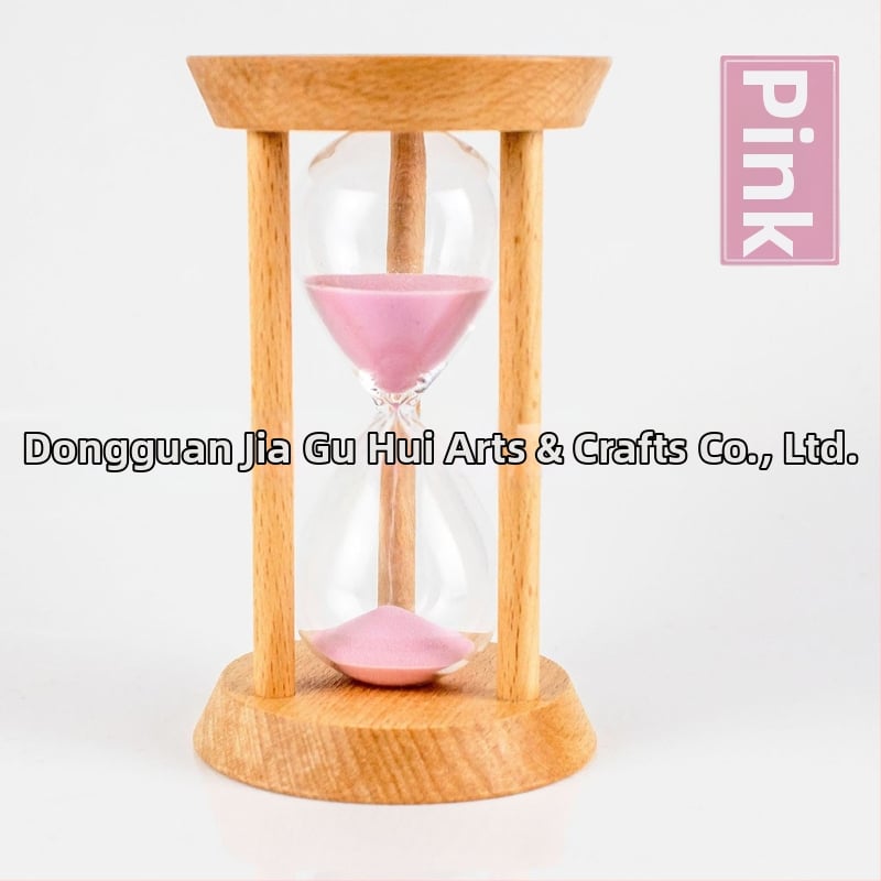 Ξύλινο κλεψύδρα-χρονόμετρο με τρεις στύλους, κυκλικό σχήμα, Beech ξύλο, μοντέρνο τέχνης στυλ, ημιχειροκίνητο, ημιμηχανικό διακοσμητικό γραφείου