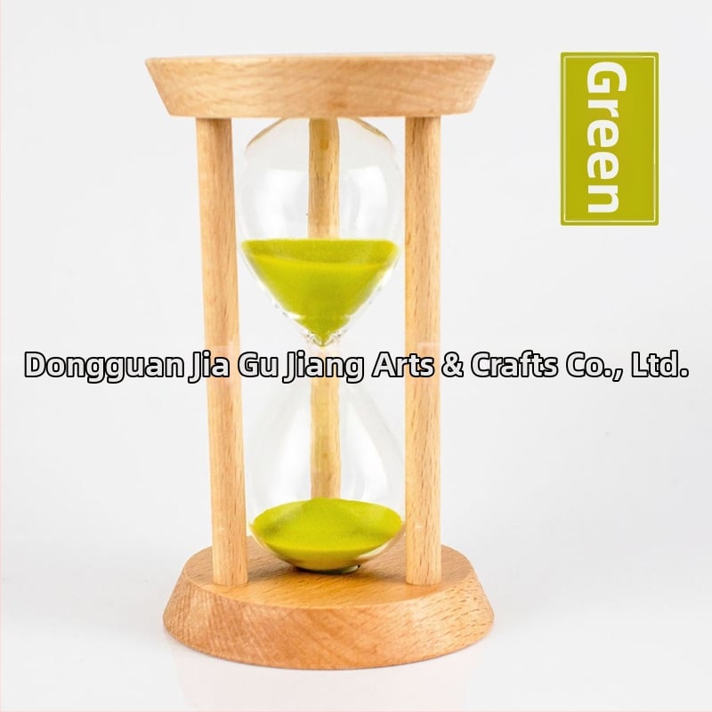 Ξύλινο κλεψύδρα-χρονόμετρο με τρεις στύλους, κυκλικό σχήμα, Beech ξύλο, μοντέρνο τέχνης στυλ, ημιχειροκίνητο, ημιμηχανικό διακοσμητικό γραφείου