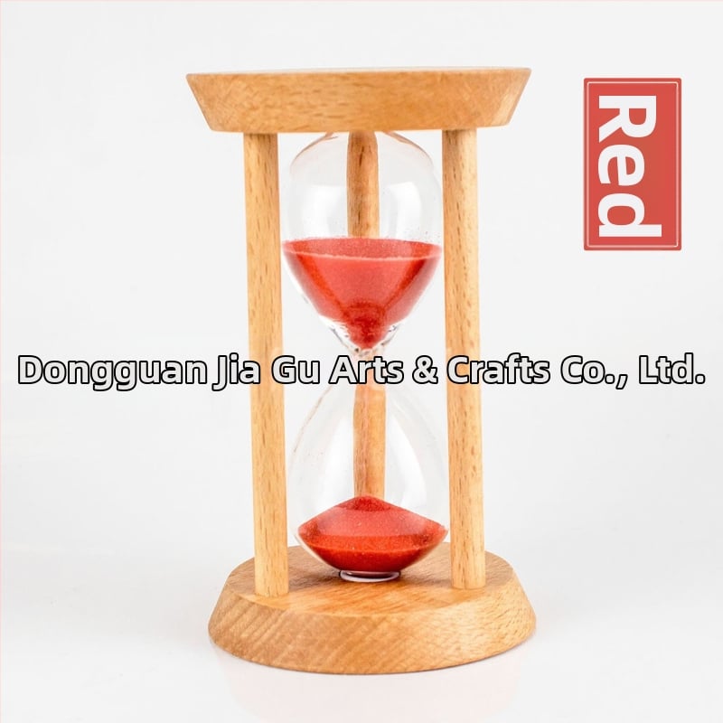 Ξύλινο κλεψύδρα-χρονόμετρο με τρεις στύλους, κυκλικό σχήμα, Beech ξύλο, μοντέρνο τέχνης στυλ, ημιχειροκίνητο, ημιμηχανικό διακοσμητικό γραφείου