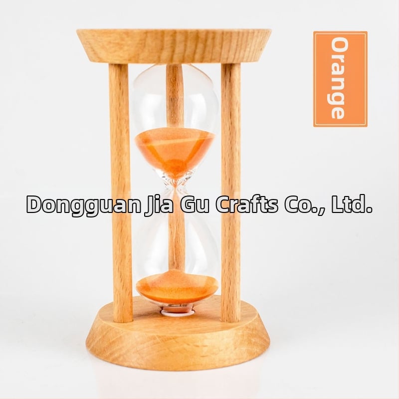 Ξύλινο κλεψύδρα-χρονόμετρο με τρεις στύλους, κυκλικό σχήμα, Beech ξύλο, μοντέρνο τέχνης στυλ, ημιχειροκίνητο, ημιμηχανικό διακοσμητικό γραφείου