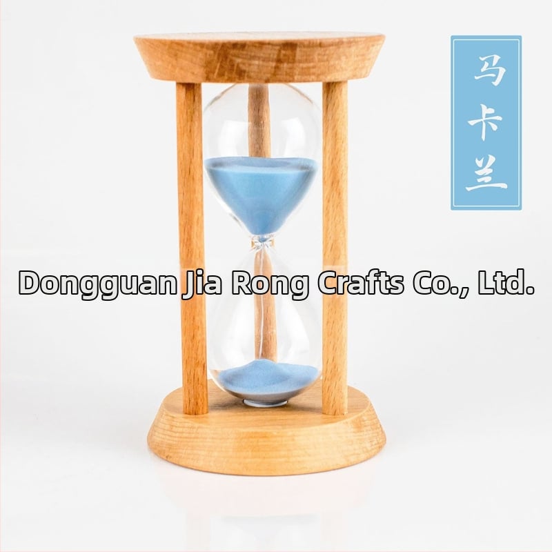 Ξύλινο κλεψύδρα-χρονόμετρο με τρεις στύλους, κυκλικό σχήμα, Beech ξύλο, μοντέρνο τέχνης στυλ, ημιχειροκίνητο, ημιμηχανικό διακοσμητικό γραφείου