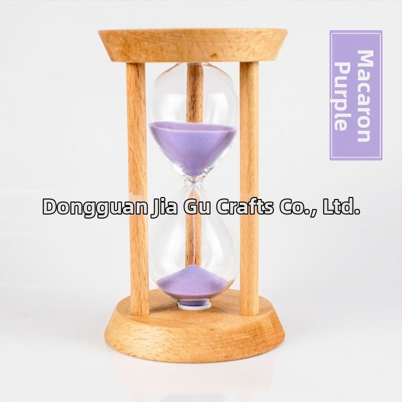 Ξύλινο κλεψύδρα-χρονόμετρο με τρεις στύλους, κυκλικό σχήμα, Beech ξύλο, μοντέρνο τέχνης στυλ, ημιχειροκίνητο, ημιμηχανικό διακοσμητικό γραφείου