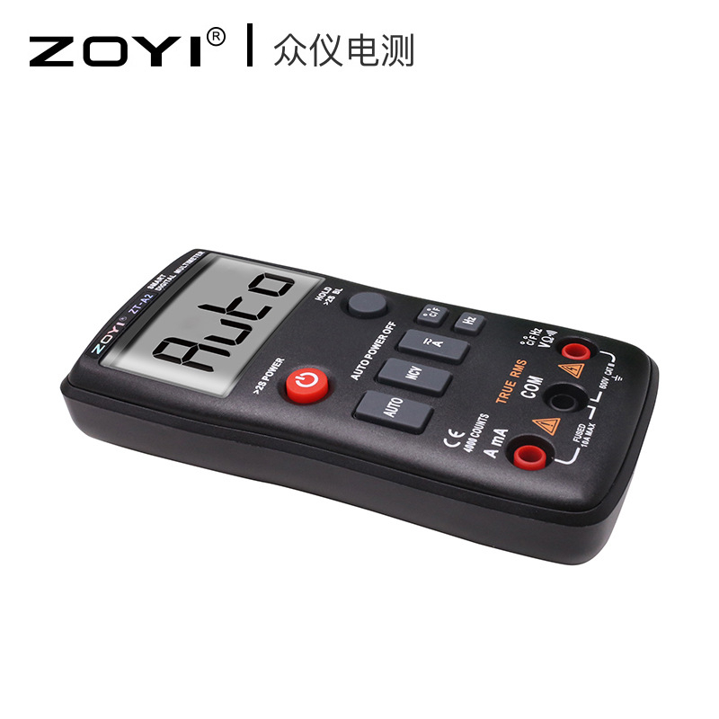 ZT-A2 бутонен автоматичен мултиметър, висока прецизност, 600V DC/AC, 10A DC/AC, 4000-цифрен дисплей