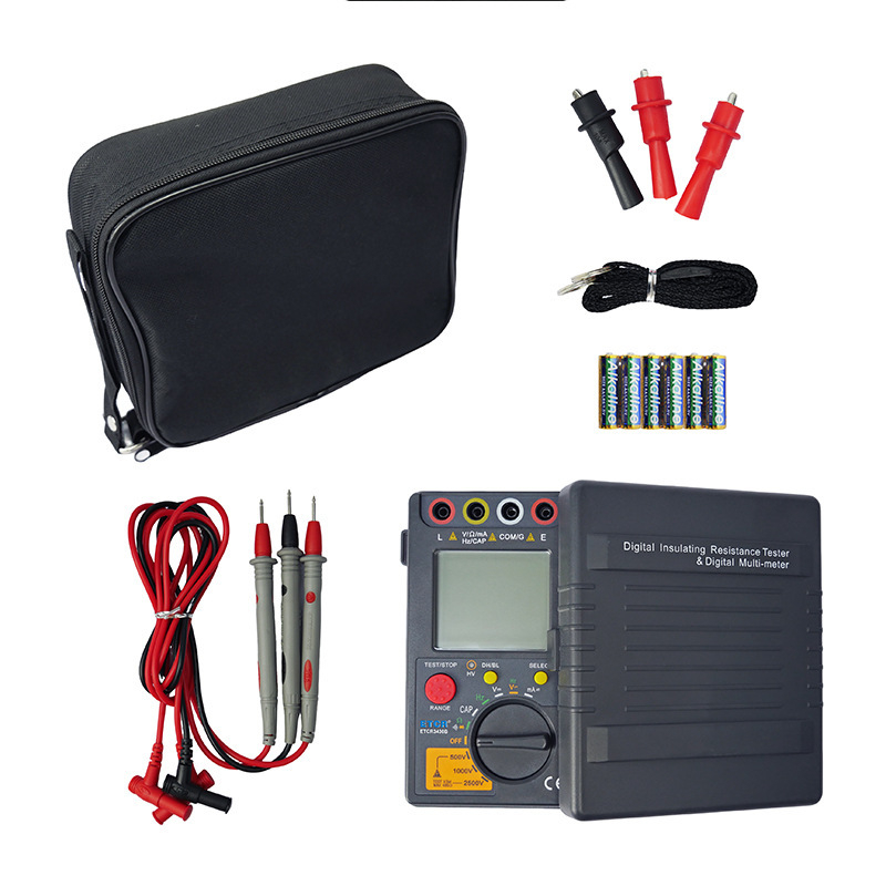 Etcr указателен тип измервателен уред за съпротивление, мегохиометър, тестер за изолационна съпротивление, модели Etcr3430a/Etcr3430b, диапазон 1