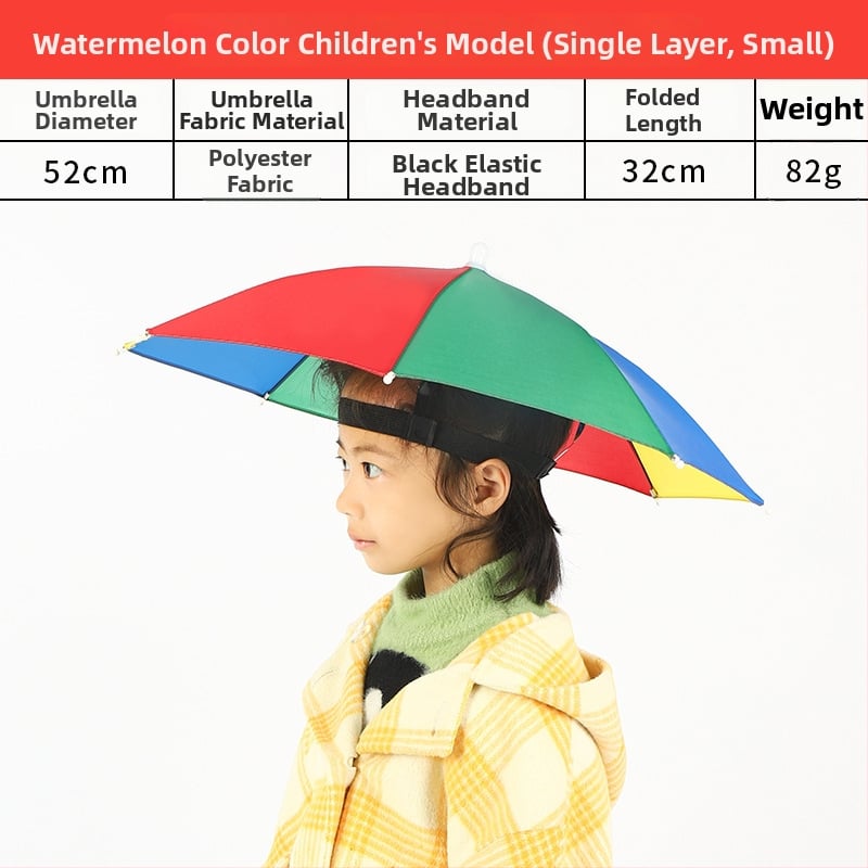 Ομπρέλα-καπέλο για ψάρεμα, ανθεκτική στον άνεμο και τη βροχή, σκελετός 8 ακτίνων από σίδερο, πλαστική λαβή, χειροκίνητο άνοιγμα