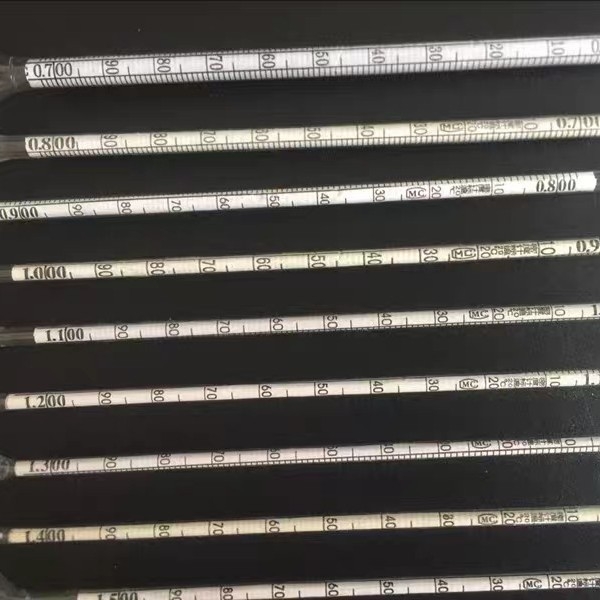 Baume's γυάλινο υδρόμετρο για μέτρηση πυκνότητας, εύρος 0.9–1.4, ακρίβεια 0.001, μοντέλο 0-70 ομάδα