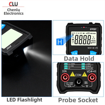 Digitálny multimeter DT9207 (Automatický rozsah; DC 6-600V; AC 6-600V; Kapacita 0-60µF)