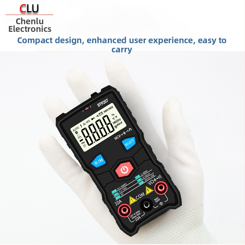 Digitálny multimeter DT9207 (Automatický rozsah; DC 6-600V; AC 6-600V; Kapacita 0-60µF)
