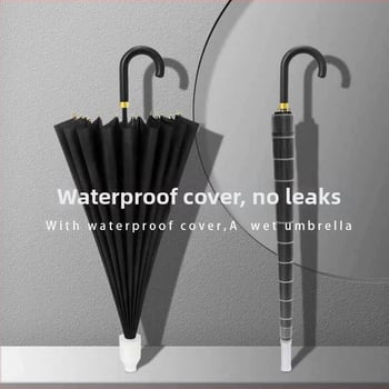 Ανδρική ομπρέλα γκολφ με 24 ράβδες, μακρύ χέρι, αυτόματη λειτουργία ανοίγματος, αδιάβροχο ύφασμα 190t, δυνατότητα εκτύπωσης λογότυπου