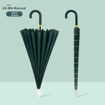 Ανδρική ομπρέλα γκολφ με 24 ράβδες, μακρύ χέρι, αυτόματη λειτουργία ανοίγματος, αδιάβροχο ύφασμα 190t, δυνατότητα εκτύπωσης λογότυπου