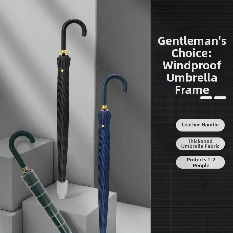 Ανδρική ομπρέλα γκολφ με 24 ράβδες, μακρύ χέρι, αυτόματη λειτουργία ανοίγματος, αδιάβροχο ύφασμα 190t, δυνατότητα εκτύπωσης λογότυπου