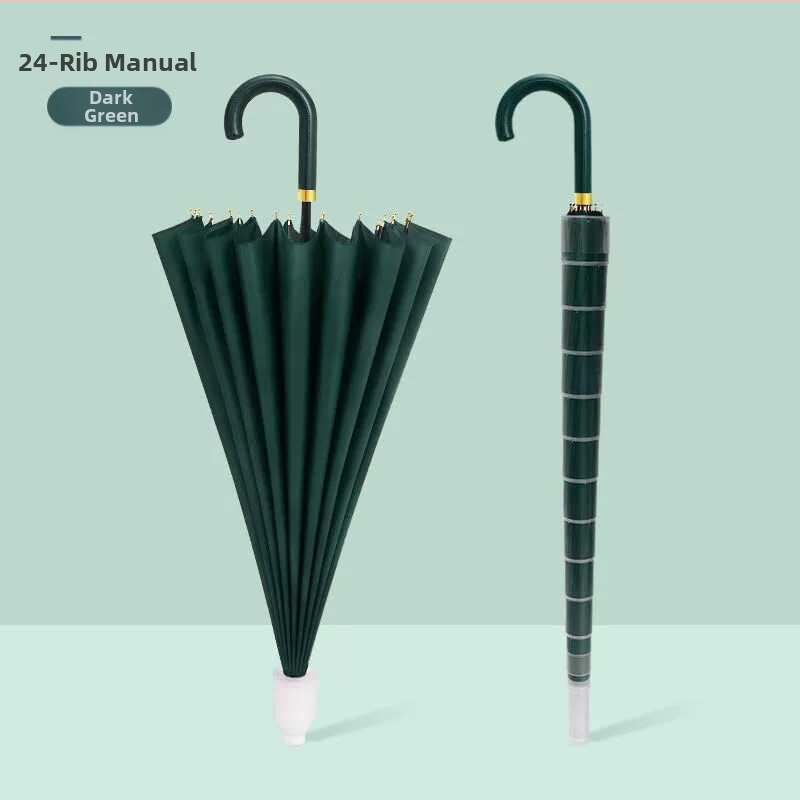 Ανδρική ομπρέλα γκολφ με 24 ράβδες, μακρύ χέρι, αυτόματη λειτουργία ανοίγματος, αδιάβροχο ύφασμα 190t, δυνατότητα εκτύπωσης λογότυπου