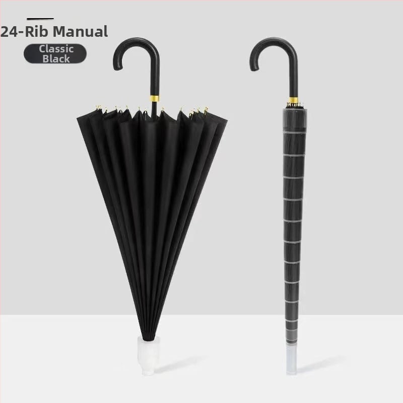 Ανδρική ομπρέλα γκολφ με 24 ράβδες, μακρύ χέρι, αυτόματη λειτουργία ανοίγματος, αδιάβροχο ύφασμα 190t, δυνατότητα εκτύπωσης λογότυπου