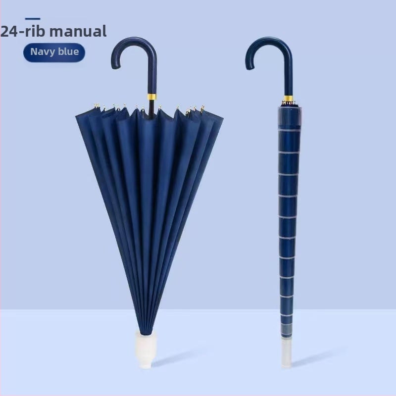 Ανδρική ομπρέλα γκολφ με 24 ράβδες, μακρύ χέρι, αυτόματη λειτουργία ανοίγματος, αδιάβροχο ύφασμα 190t, δυνατότητα εκτύπωσης λογότυπου