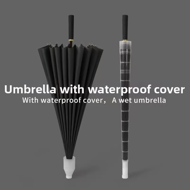 Ανδρική ομπρέλα γκολφ με 24 ράβδες, μακρύ χέρι, αυτόματη λειτουργία ανοίγματος, αδιάβροχο ύφασμα 190t, δυνατότητα εκτύπωσης λογότυπου