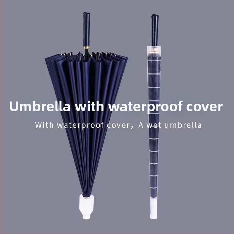 Ανδρική ομπρέλα γκολφ με 24 ράβδες, μακρύ χέρι, αυτόματη λειτουργία ανοίγματος, αδιάβροχο ύφασμα 190t, δυνατότητα εκτύπωσης λογότυπου