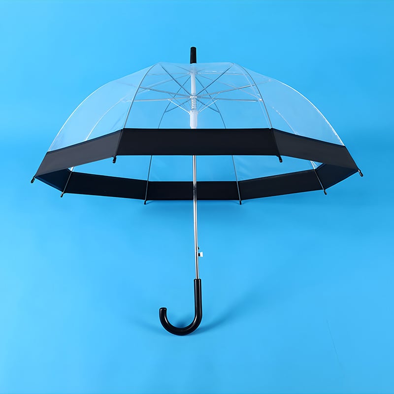 Ομπρέλα Απόλλων με 8 ακτίνες, αυτόματη λειτουργία ανοίγματος, διαφανής κουκούλα, σιδερένιος άξονας, σχέδιο σχήματος κλουβιού για πουλιά