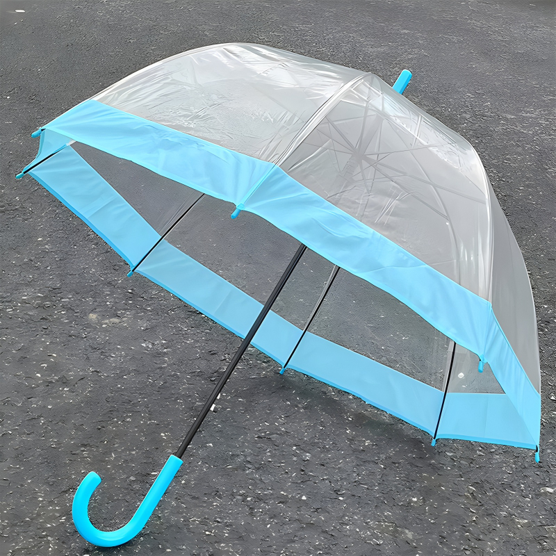 Ομπρέλα Απόλλων με 8 ακτίνες, αυτόματη λειτουργία ανοίγματος, διαφανής κουκούλα, σιδερένιος άξονας, σχέδιο σχήματος κλουβιού για πουλιά