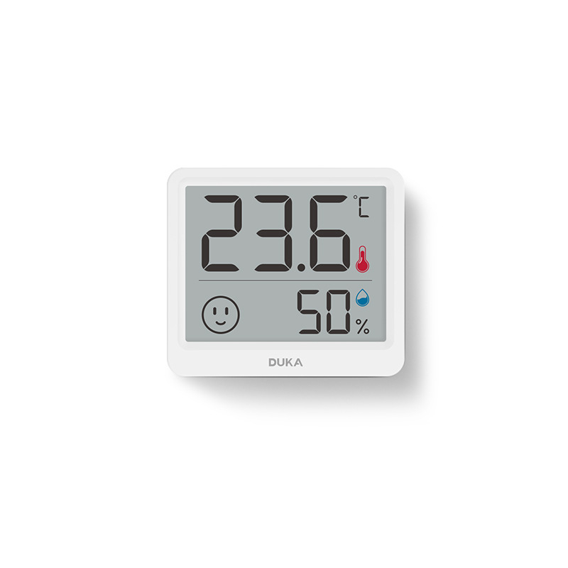 Duke mjerač temperature i vlage s unutarnjim satom – Wi‑Fi, visoka preciznost, digitalni displej, zidni ili stolni nosač