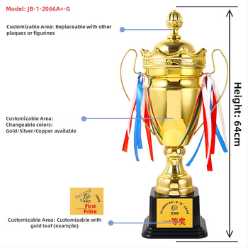 Kovový trofej pre športové súťaže — prispôsobiteľná tlač loga; hmotnosť 3 kg; značka Yiwu Golden Cup; vhodný ako podnikový dar