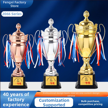 Kovový trofej pre športové súťaže — prispôsobiteľná tlač loga; hmotnosť 3 kg; značka Yiwu Golden Cup; vhodný ako podnikový dar