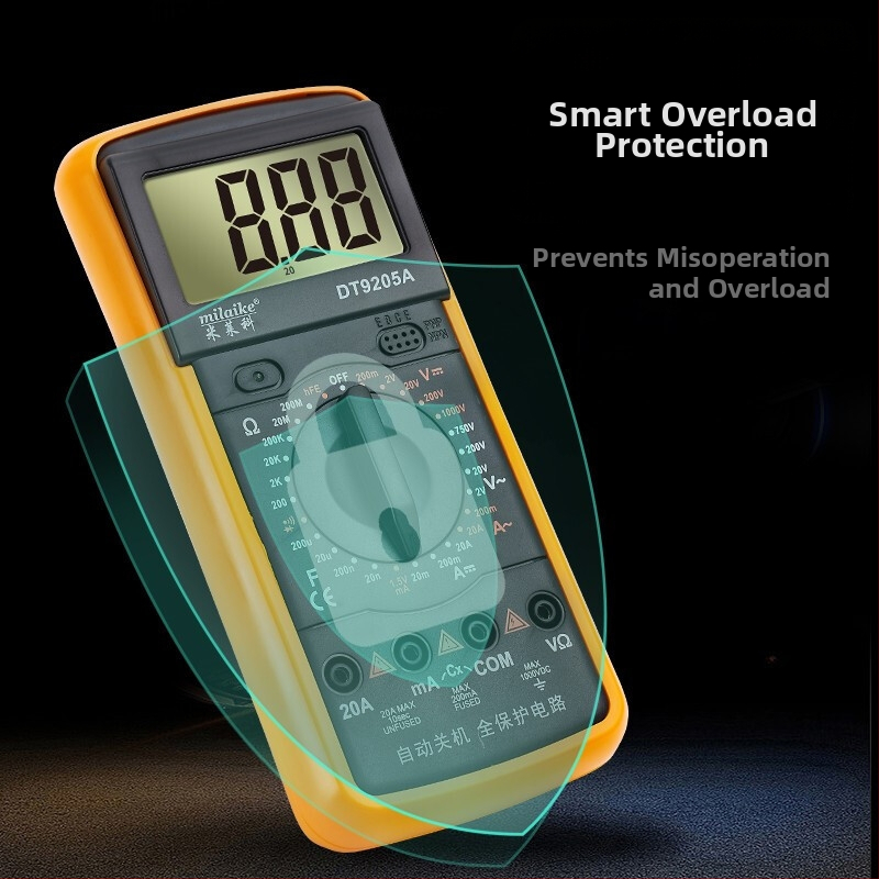 MILAIKE DT9205A Vysoko presný Inteligentný Digitálny Multimeter S Automatickým Vypínaním