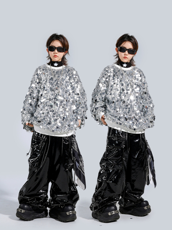 Dječji outfit za ulične plesne nastupe – 100% poliester, trendi cool stil, za djecu stariju od 8 godina, Jesen 2025