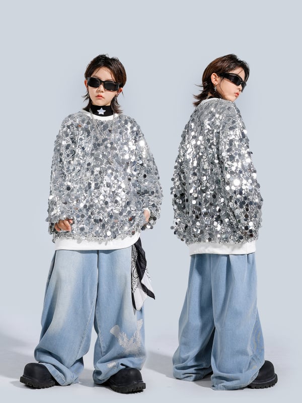 Dječji outfit za ulične plesne nastupe – 100% poliester, trendi cool stil, za djecu stariju od 8 godina, Jesen 2025