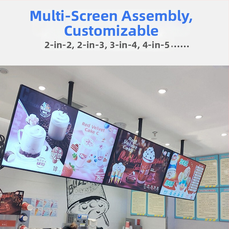 Mennyezeti TV-tartó többképernyős kijelzőkhöz, vas keret, falra szerelhető, 15 kg-ig terhelhető, univerzális mindent-in-egyben kiegészítő