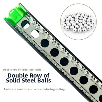 Troj-segmentný tlmiaci posuvný vodič pre skrinky a zásuvky; tichý chod; Materiál: za studena valcovaná oceľ; Povrch: elektroforetický náter; Vhodné pre skrinky, zásuvky a podložky pod klávesnice