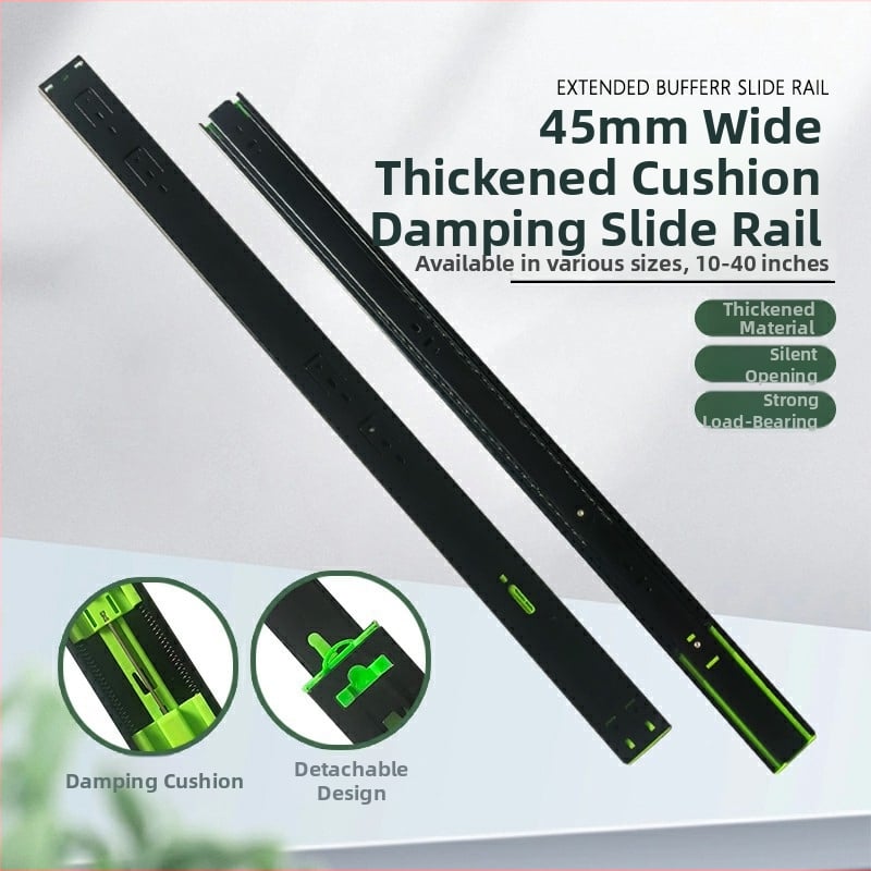 Troj-segmentný tlmiaci posuvný vodič pre skrinky a zásuvky; tichý chod; Materiál: za studena valcovaná oceľ; Povrch: elektroforetický náter; Vhodné pre skrinky, zásuvky a podložky pod klávesnice