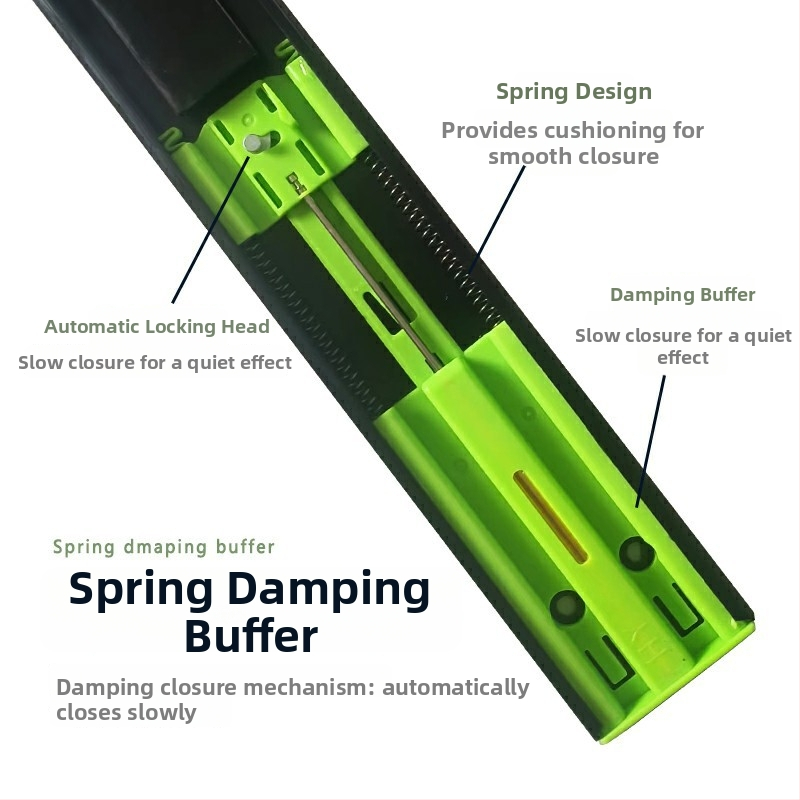 Troj-segmentný tlmiaci posuvný vodič pre skrinky a zásuvky; tichý chod; Materiál: za studena valcovaná oceľ; Povrch: elektroforetický náter; Vhodné pre skrinky, zásuvky a podložky pod klávesnice