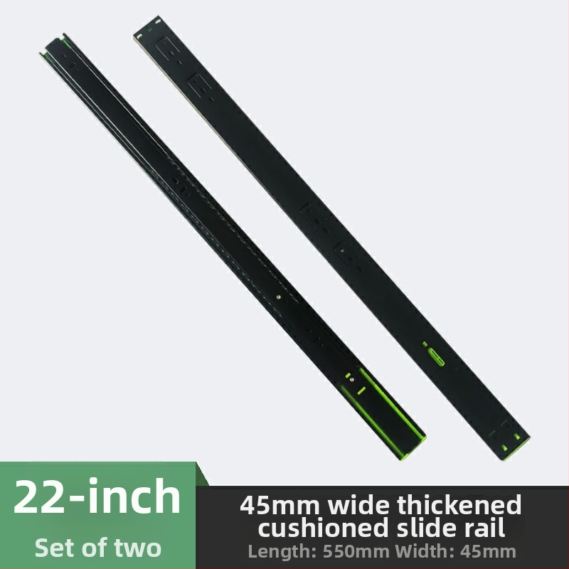 Troj-segmentný tlmiaci posuvný vodič pre skrinky a zásuvky; tichý chod; Materiál: za studena valcovaná oceľ; Povrch: elektroforetický náter; Vhodné pre skrinky, zásuvky a podložky pod klávesnice