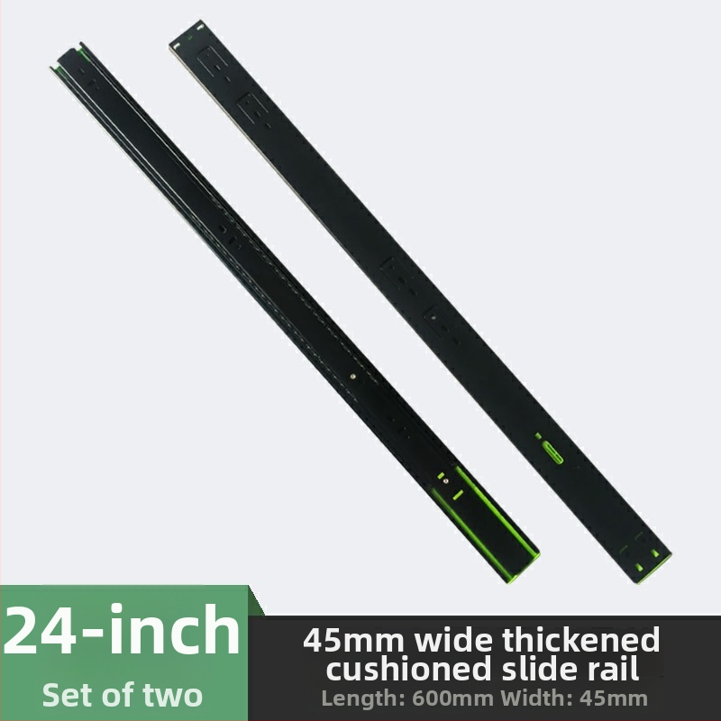 Troj-segmentný tlmiaci posuvný vodič pre skrinky a zásuvky; tichý chod; Materiál: za studena valcovaná oceľ; Povrch: elektroforetický náter; Vhodné pre skrinky, zásuvky a podložky pod klávesnice