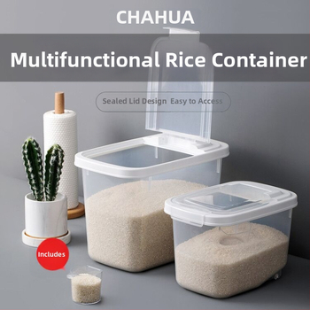 Camellia Κουτί Αποθήκευσης Ρυζιού, Πλαστικό PP, Σφραγισμένο, Ανθεκτικό στην Υγρασία και στα Έντομα, Σύγχρονος Μινιμαλιστικός Σχεδιασμός