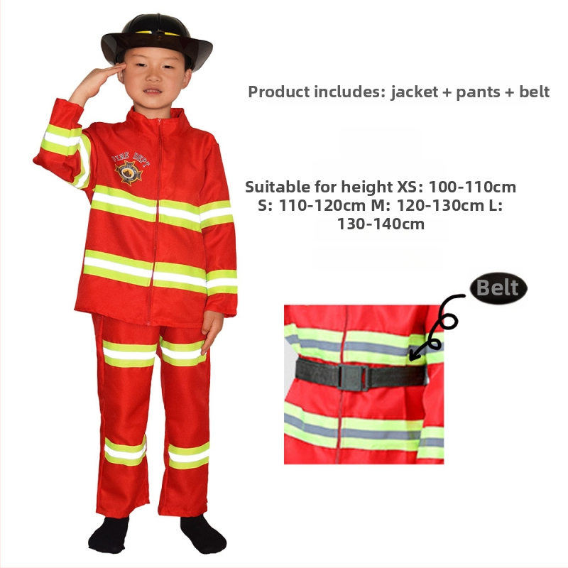Σετ πυροσβέστη για παιδιά – unisex σκηνικό κοστούμι, 100% πολυεστέρας, χωρίς γιακά, μάρκα Hongwei