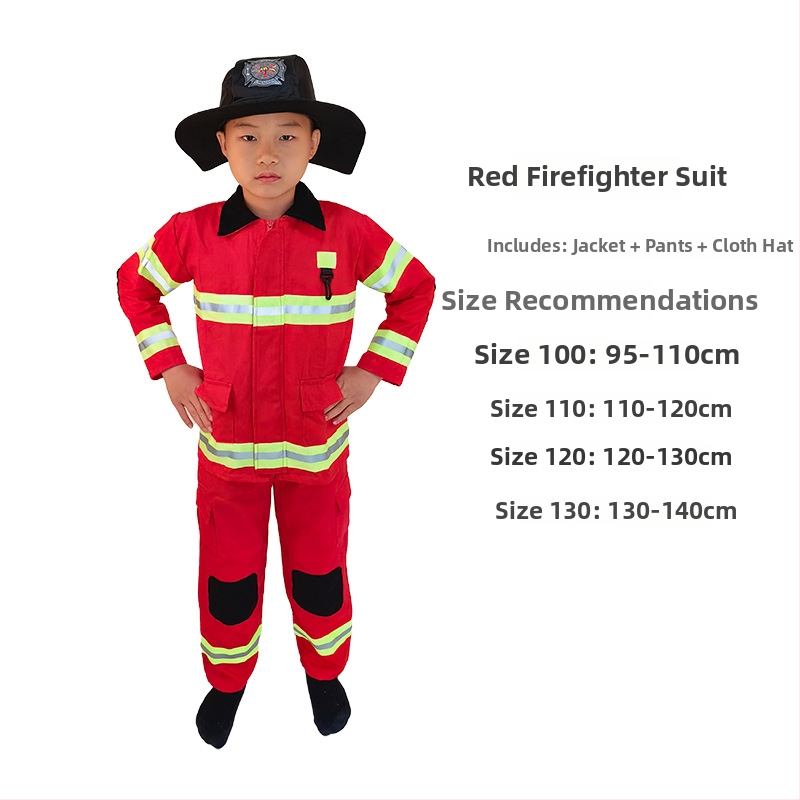 Σετ πυροσβέστη για παιδιά – unisex σκηνικό κοστούμι, 100% πολυεστέρας, χωρίς γιακά, μάρκα Hongwei