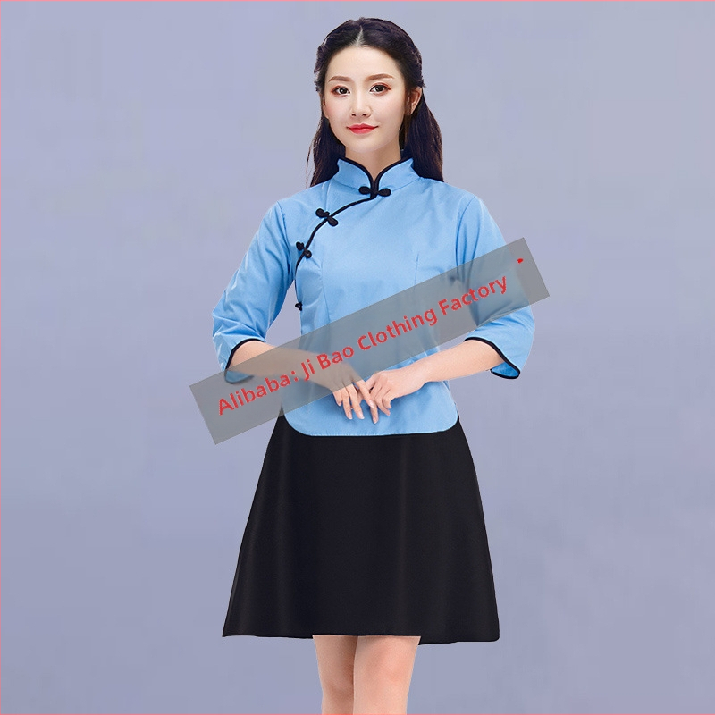 Γυναικείο σκηνικό κοστούμι σε στυλ ROC Zhongshan, μαθητική στολή για χορωδία, Πολυεστέρας 95%+, Φθινόπωρο 2024