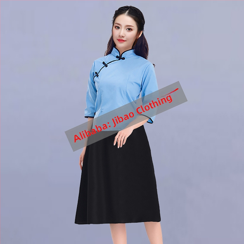 Γυναικείο σκηνικό κοστούμι σε στυλ ROC Zhongshan, μαθητική στολή για χορωδία, Πολυεστέρας 95%+, Φθινόπωρο 2024