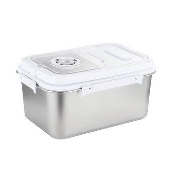 Μεταλλικό δοχείο αποθήκευσης ρυζιού με σφράγιση, προστασία από υγρασία και έντομα — χωρητικότητα 9–10 L, μοντέρνος μινιμαλιστικός σχεδιασμός