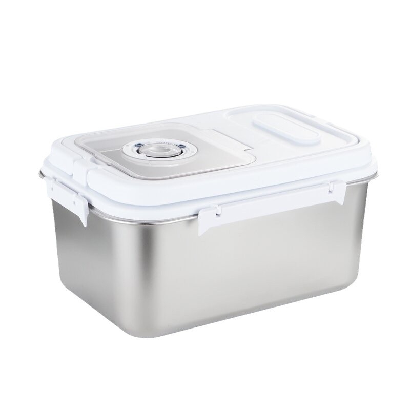 Μεταλλικό δοχείο αποθήκευσης ρυζιού με σφράγιση, προστασία από υγρασία και έντομα — χωρητικότητα 9–10 L, μοντέρνος μινιμαλιστικός σχεδιασμός