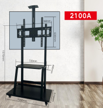 Stalak za televizor na podu s uklonjivim kolima, metalni, model ST-05, težina 11–35 kg, za komercijalne zaslone