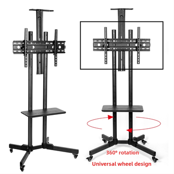 Stojan na televízor na podlahe s odnímateľnými kolieskami, kovový, model ST-05, hmotnosť 11–35 kg, pre komerčné displeje