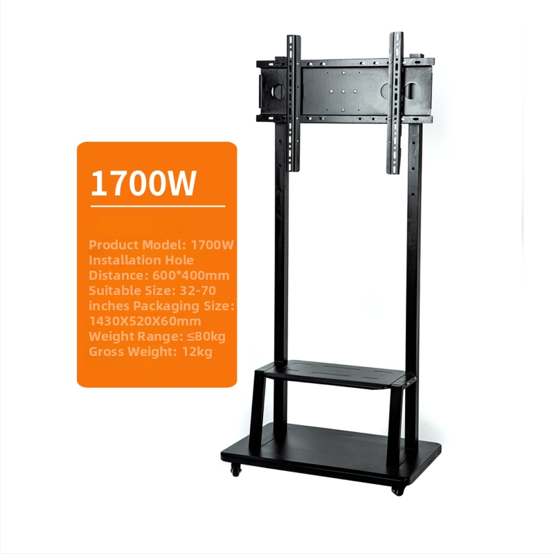 Stojan na televízor na podlahe s odnímateľnými kolieskami, kovový, model ST-05, hmotnosť 11–35 kg, pre komerčné displeje