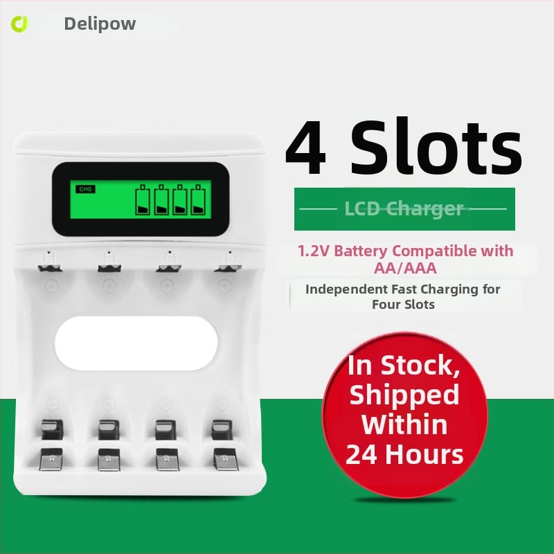 Delipow Încărcător Ni-MH AA pentru baterii, intrare 5V2A, ieșire 1.2V2A, CE certificat